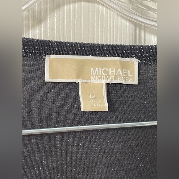 MICHAEL KORS Dark Gray Silver Evening Dress Boat Neck Size Medium - Picture 6 of 8